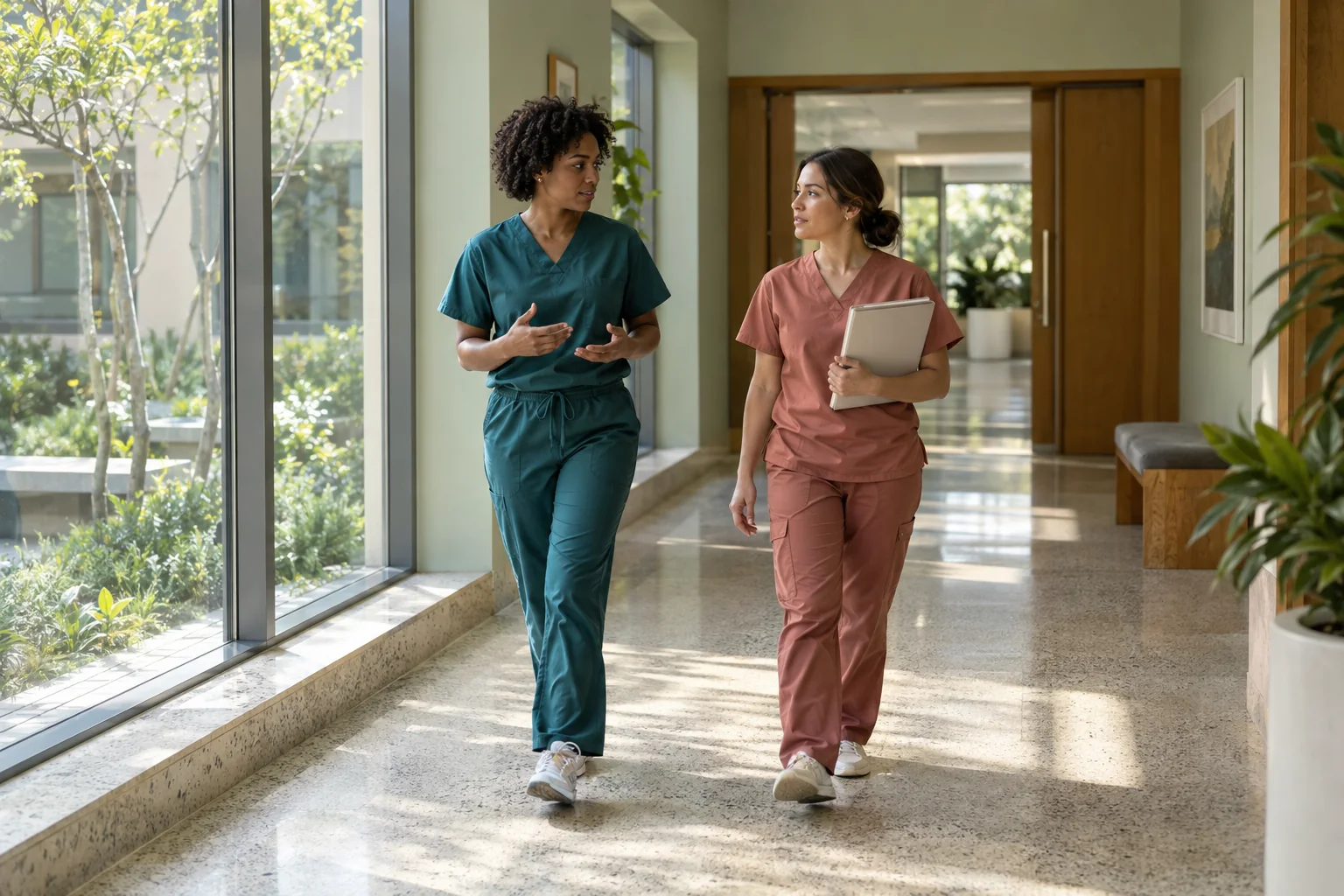Original AI-generated editorial image for the Healthcare Staffing industry template.